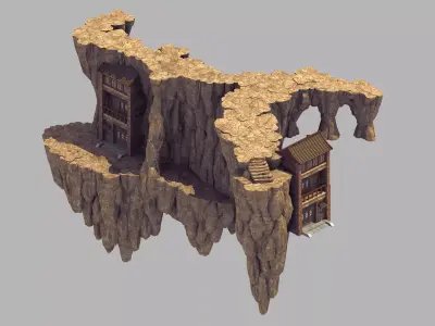 Heavenly Gate - Mountain Architecture - Stone 3D model