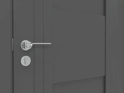 Modern Wooden Interior Door with Furniture 009 3D model