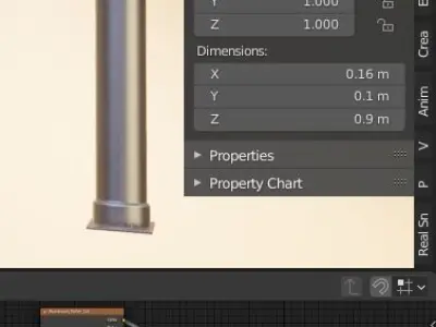 Ball Head Aluminium Bollard Low-poly 3D model