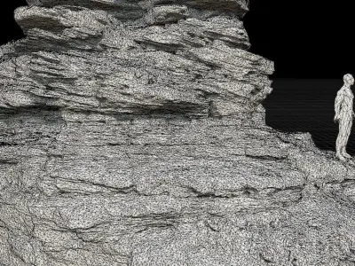PBR Rocks Stone Forest Cliff Big Drone scan 3D model