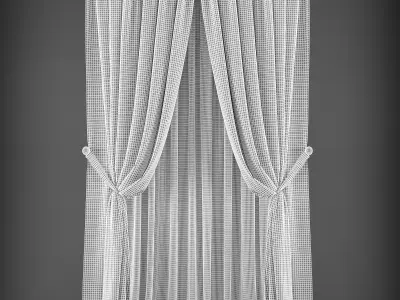 Curtain with curtains Low-poly 3D model