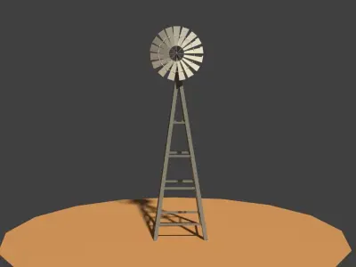 Low Poly Wind Mill Low-poly 3D model