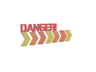Cyberpunk Future Danger Sign v2 019 Low-poly 3D model