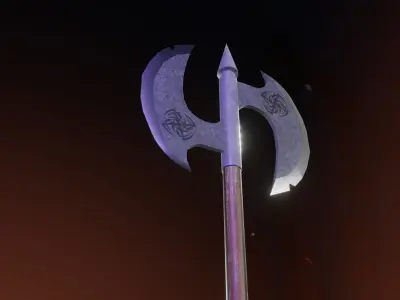 Low Poly Axe sword with light Free low-poly 3D model