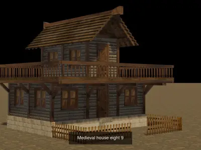 Mdeieval house 8 collection 3D Model Pack