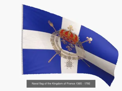 Old French Flag Collection 3D Model Pack