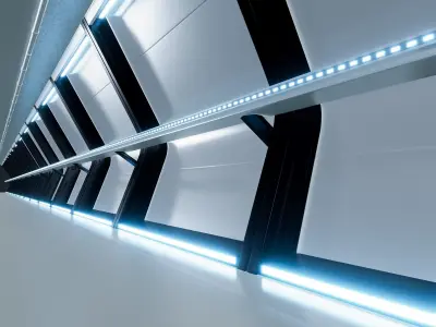 Scifi Corridor Low-poly 3D model