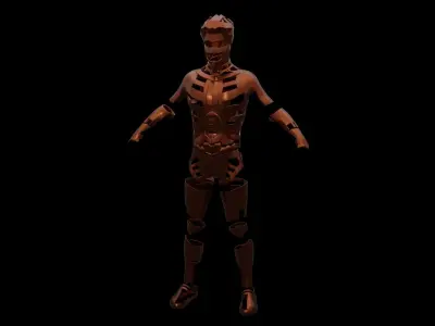 Sci-fi male character low-poly 3D model