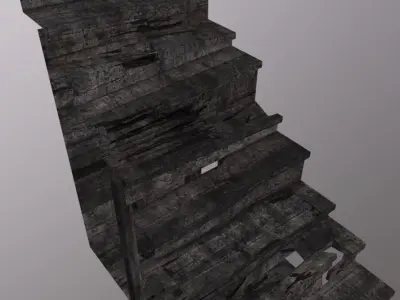 Stairs Court Entrance Low-poly 3D model