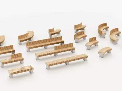 Modular benches 01 3D model