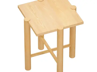 Jo Wood Square End Table Crate and Barrel 3D model