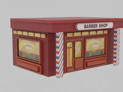 Barber Shop Low-poly 3D model