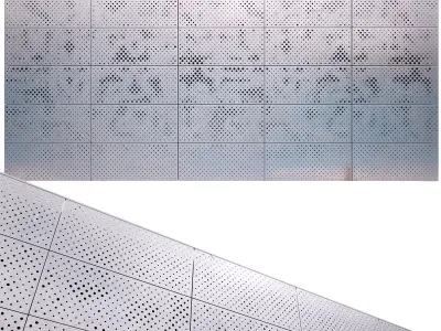 perforated metal panel N13 3D model 3D model