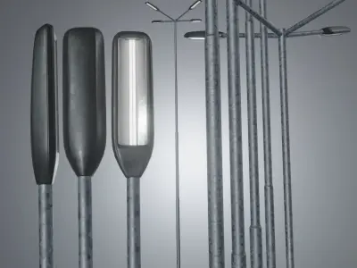 Street Light 3 Galvanized Package