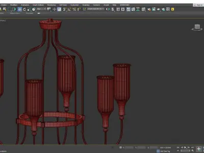 Cylinder Fixture Traditional Opal Glass Pendant Lighting Low-poly 3D model