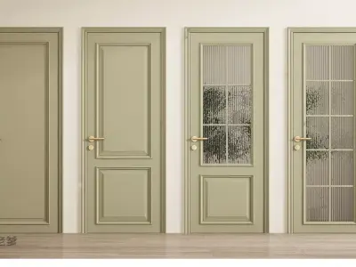 Wooden-door Single-door Bedroom-door 3D model