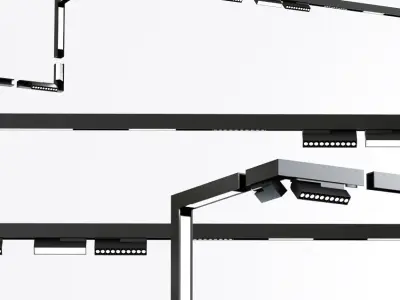 Ceiling Track And Spot light System 3D model