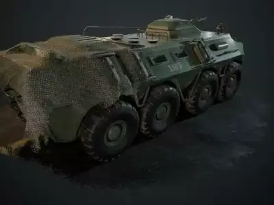 Realistic battlefield tank Low-poly 3D model