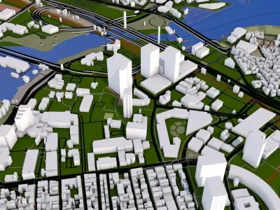 Boston City Low-poly 3D model