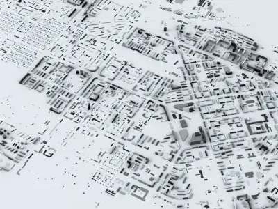 Novosibirsk Streets and Buildings 3D model