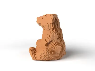 CandyBear Minecraft Voxel Low-poly 3D model