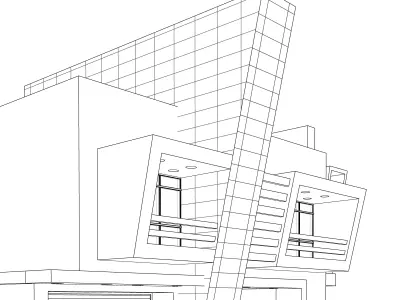 Modern Building has more than one use   3D model