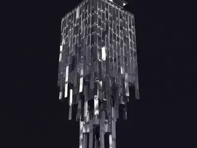 Silver Lamp Chandelier 3D model