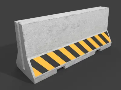 Concrete Barrier Low-poly 3D model