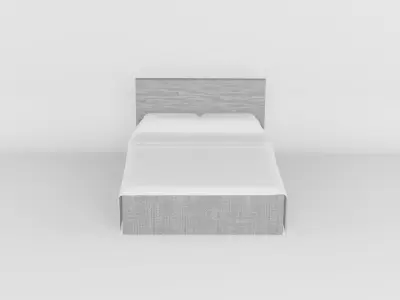 bed maden in light color with gray bumpers  Low-poly 3D model