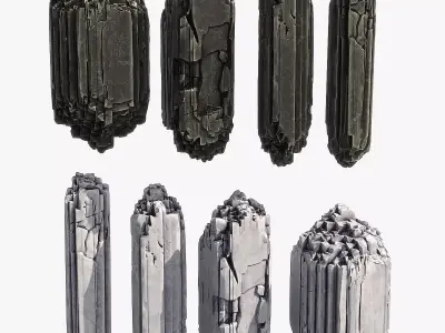 Stone Set Low-poly 3D model