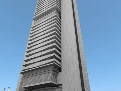 Skyscraper tallest building in world Low-poly 3D model