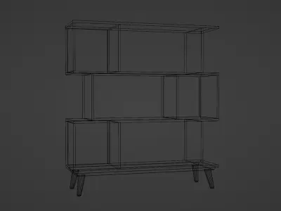 Retro Bookcase 3D model
