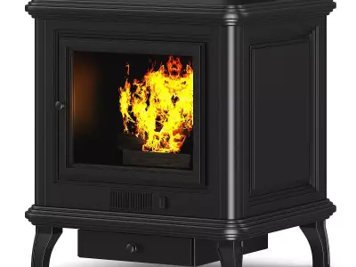 Classic Metal Fireplace 3D model