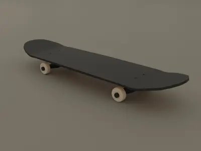 Skatepark set of stairs with railing Low-poly 3D model