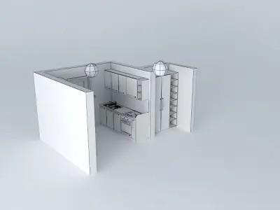 Kitchen box with two balls in it Free 3D model