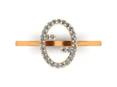 002 Gold ring for woman 3D print model