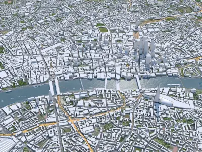 London City Center United Kingdom Low-poly 3D model