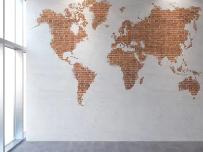 Brickwork world map 93 Texture
