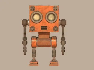 Stylized Wrenchbot Low-poly 3D model