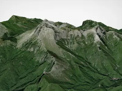 Mountain landscape Pania della Croce Italy 3D model