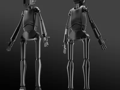 Stray Robot High Poly Low Poly model Low-poly 3D model