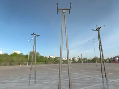 Wooden Electricity Pole without Ladder - Object 036 Low-poly 3D model