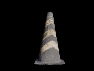 Old Safety Cone Color Cone 3D model