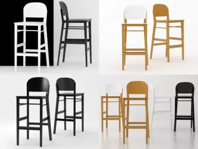 barstool a different colored bar stools 3D model