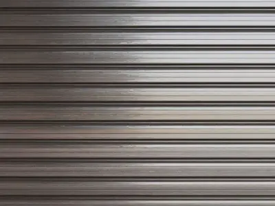 Clean Silver Corrugated Metal Siding PBR Seamless Texture