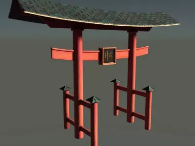 Japanese Torii Low-poly 3D model