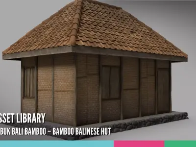 Rumah Gubuk Bali Bamboo Bamboo Balinese Hut 3D model