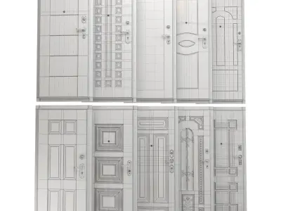 10 front doors for house 3D model