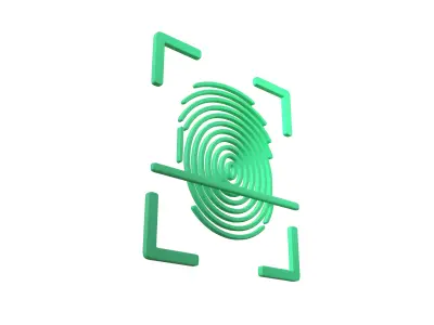 Fingerprint Recognition Icon v1 006 Free low-poly 3D model