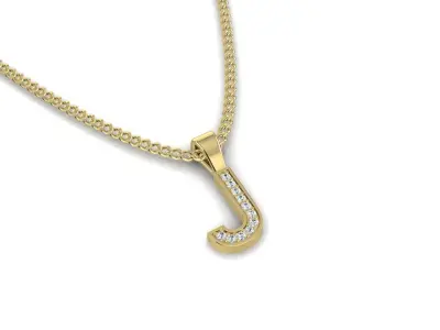 Pendant J letter 3D print model
